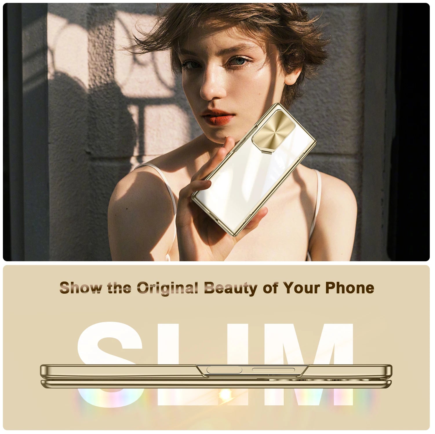 Pour Samsung Galaxy Z Fold 6 étui avec couverture et support Camear mince Protection de charnière tout compris étui transparent galvanisé