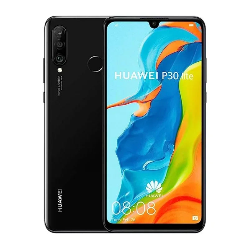 Huawei P30 Lite Smartphone Android mondial débloqué, 6,15 pouces, 128 Go de ROM, 24 MP + 32 MP, Google Play Store, téléphone portable, débloqué