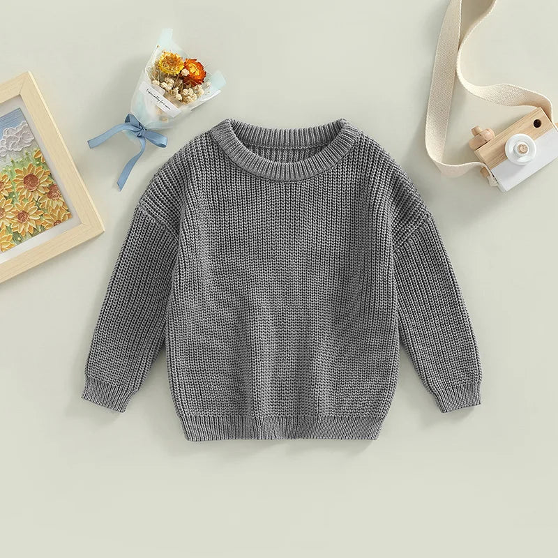 Automne nouveau bébé garçons filles vêtements bébé pull enfant en bas âge tricot pull nouveau-né tricots à manches longues coton bébé hauts pullover