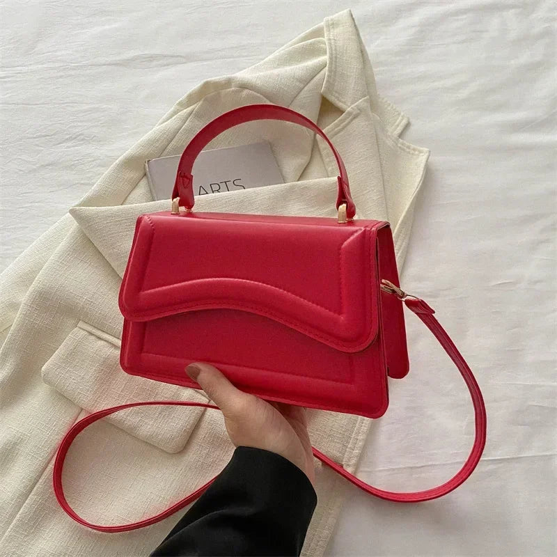 Sac à main en cuir PU de bonne qualité pour femmes, sac à bandoulière de couleur unie, petit fourre-tout pour femmes et filles