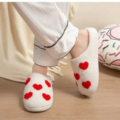 Pantoufles de mode familiale pour femmes et hommes, sandales plates chaudes de dessin animé pour la maison, mignonnes diapositives antidérapantes, chaussures de noël pour Couples, automne hiver 2024
