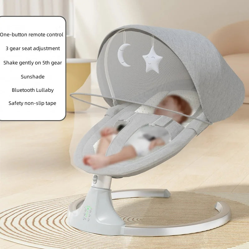 Chaise à bascule pour bébé de 6 à 18 mois, berceau électrique inclinable pour nouveau-né, téléphone portable, Bluetooth, musique apaisante