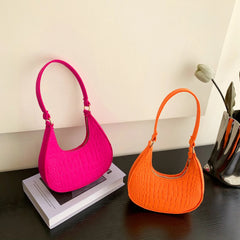 Sacs à bandoulière en tissu feutré pour femmes, pochette sous les bras à petite poignée, pochette de luxe de couleur unie, sac à main avec bourse
