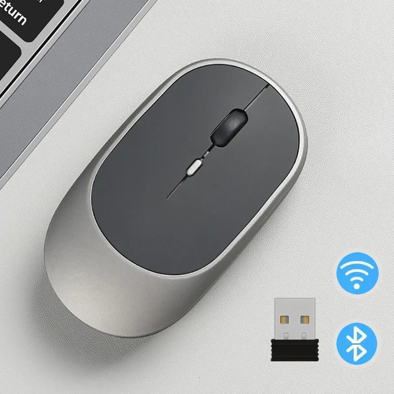 Wireless Mouse Rechargeable Mouse Gamer Dual Modes Bluetooth-compatible 2.4G USB Mute Mice For Laptop Pad Tablet Macbook Mause