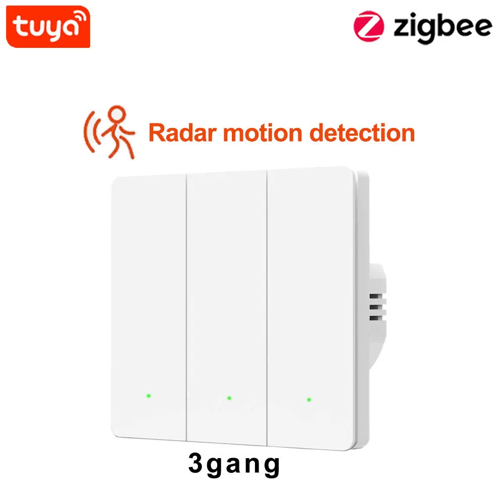 Haozee Zigbee – interrupteur mural intelligent + capteur de présence, prise électrique, aucun neutre, aucun condensateur requis, Assistant domestique Z2M