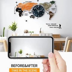 Horloge murale acrylique Unique 3D, grande horloge murale suspendue avec autocollants, décorations pour la maison, DIY bricolage