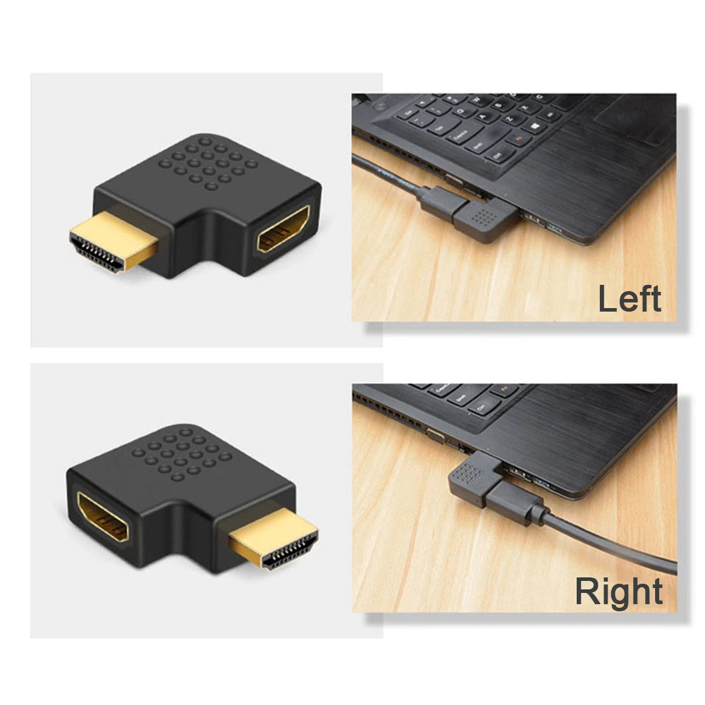 Adaptateur Compatible HDMI, convertisseur mâle à femelle à Angle droit de 90 à 270 degrés, connecteur HD 4K, prolongateur Mini/Micro Compatible HDMI