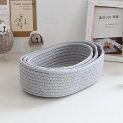 Paniers de rangement tissés en corde de coton nordique, boîtes d'organisation, articles divers de bureau, panier d'articles divers, rangement de cosmétiques clés