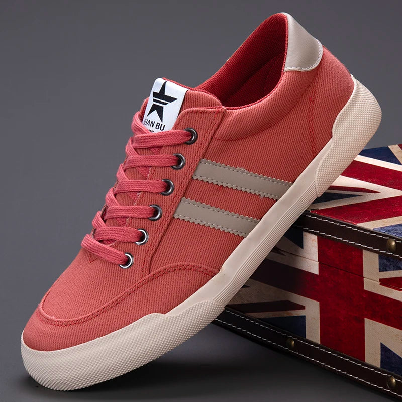 Chaussures rétro en toile rouge pour hommes, baskets plates décontractées de styliste à lacets, vulcanisées, nouvelle collection printemps été 2023
