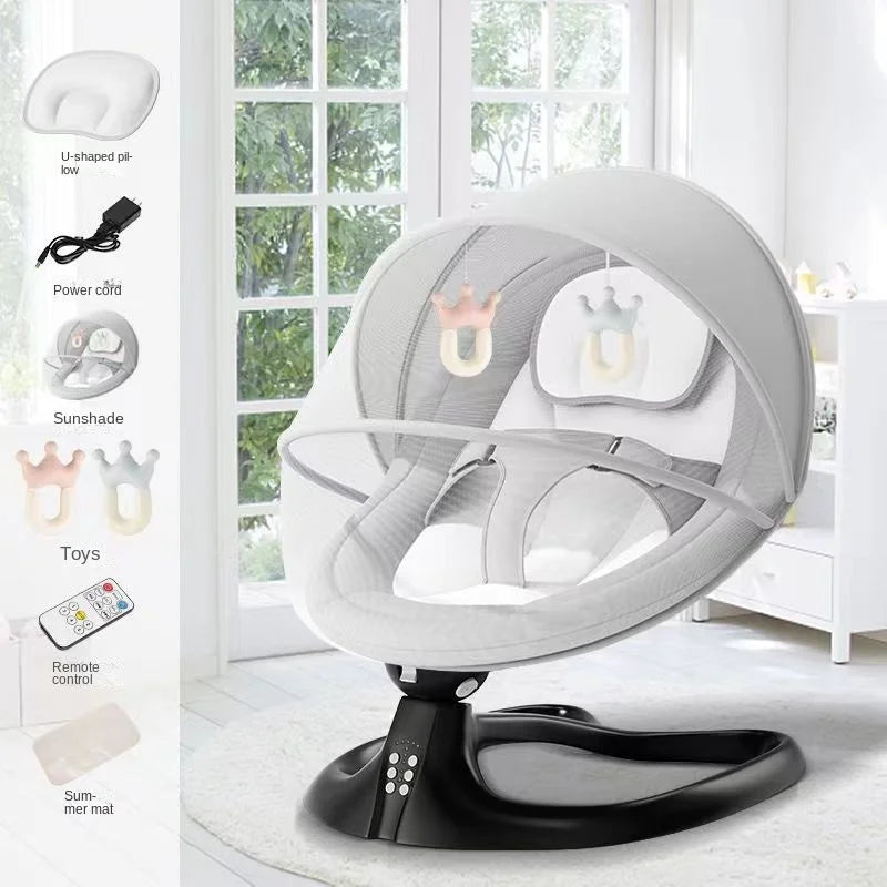 Chaise à bascule électrique Coax Baby God, chaise apaisante pour nouveau-né, berceau de sommeil pour bébé inclinable, lit pouvant s'asseoir et voiler