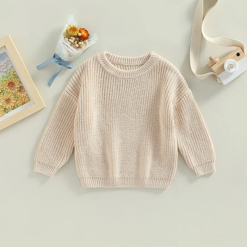 Automne nouveau bébé garçons filles vêtements bébé pull enfant en bas âge tricot pull nouveau-né tricots à manches longues coton bébé hauts pullover
