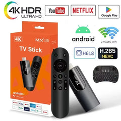 Mini TV Stick pour Google Promettant Netflix Media First, Android 13, H618, RL, 4K, HD, TV Box, 2.4, 5G WiFi, Récepteur intelligent, MX10, F3, MX10