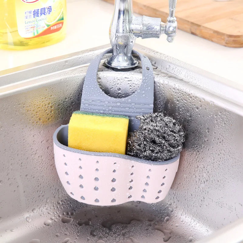 Évier créatif bleu ciel, support de rangement et de Drainage, sac suspendu, robinet de cuisine, panier de rangement et suspendu réglable, 1 pièce