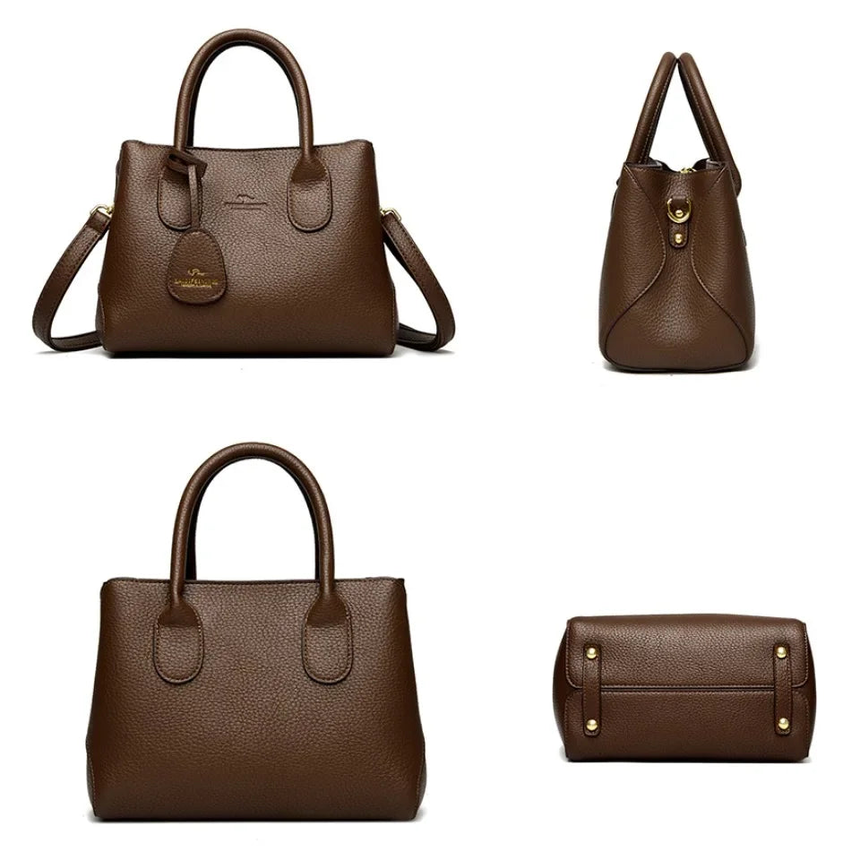 Sac à Main en Cuir PU à 3 Couches pour Femme, Sacoche de Luxe à Bandoulière de Bonne Qualité, à la Mode