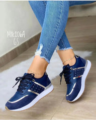 2023 femmes baskets plate-forme chaussures en cuir Patchwork chaussures de Sport décontractées dames en plein air course chaussures vulcanisées Zapatillas Mujer