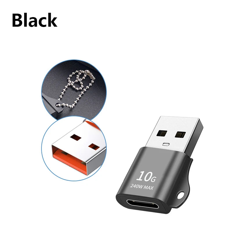 Adaptateur pour téléphone mobile Convertisseur USB C mâle vers femelle Convertisseur USB Type-C pour ordinateurs portables PC