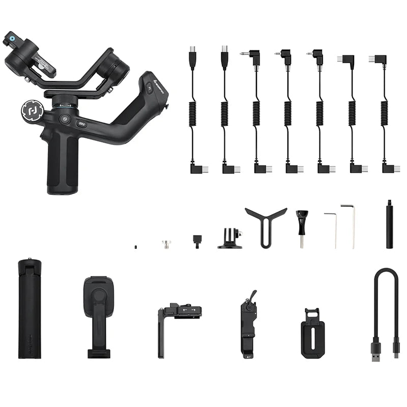 Stabilisateur de cardan officiel FeiyuModule SCORP Mini 2, tout-en-un, 3 axes, compatible avec Sony A7III, GoPro 12, iPhone 15 Pro, Tracker AI