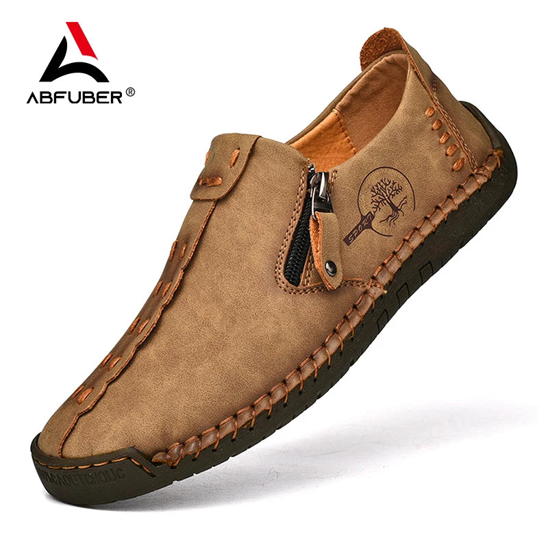 Mocassins en cuir pour hommes, chaussures à enfiler décontractées, respirantes, plates, grande taille, offre spéciale