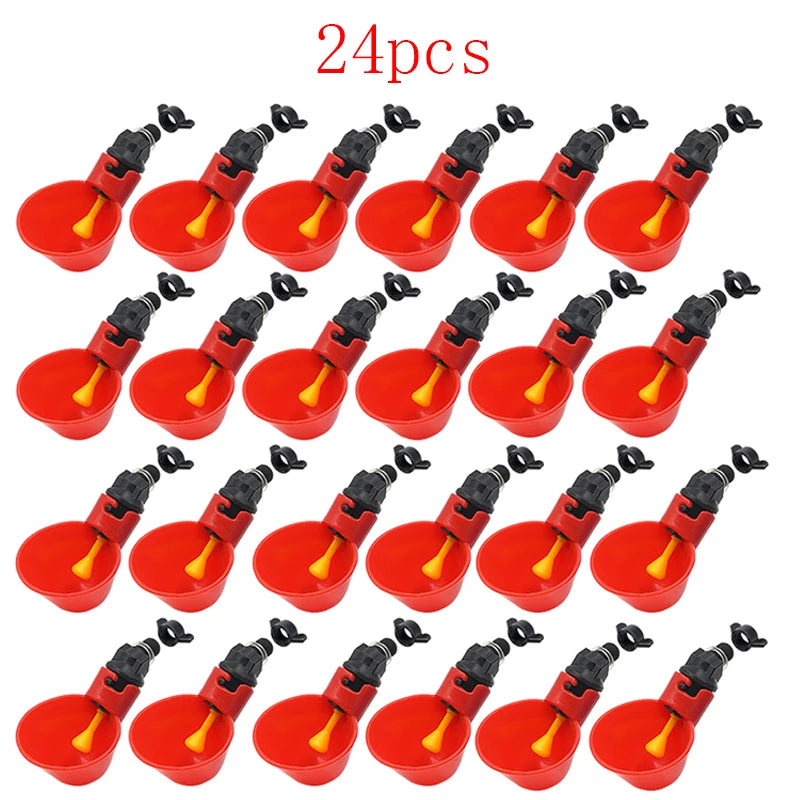 6-36 pièces poulet caille suspendus tasses d'eau mamelon bol à boire oiseaux mangeoire à eau bol abreuvoir tasse pour jardin automatique volaille