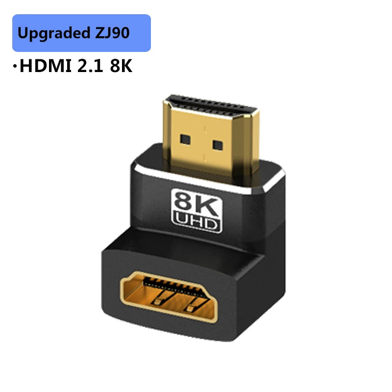 Adaptateur HDMI 2.1, 8K, Angle droit de 90 à 270 degrés, convertisseur mâle à femelle, connecteur d'extension de câble HDMI pour TV, ordinateur portable, moniteur