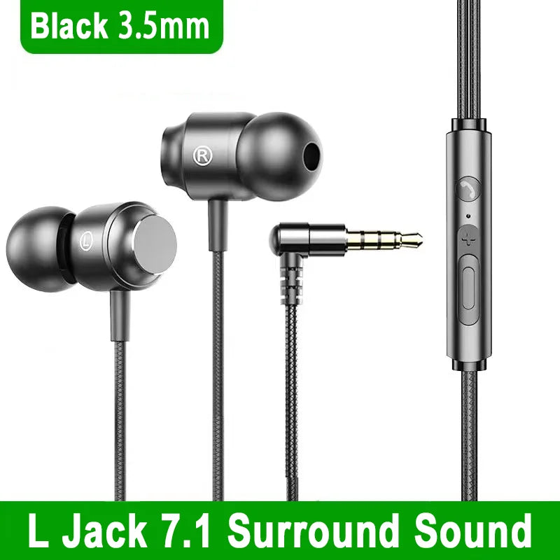 Jack Casque de jeu filaire HiFi Surround Sound avec micro Type C 3,5 mm Casque de musique pour Galaxy S24 23 iPhone 15