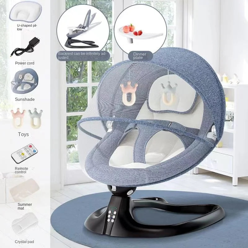 Chaise à bascule électrique Coax Baby God, chaise apaisante pour nouveau-né, berceau de sommeil pour bébé inclinable, lit pouvant s'asseoir et voiler