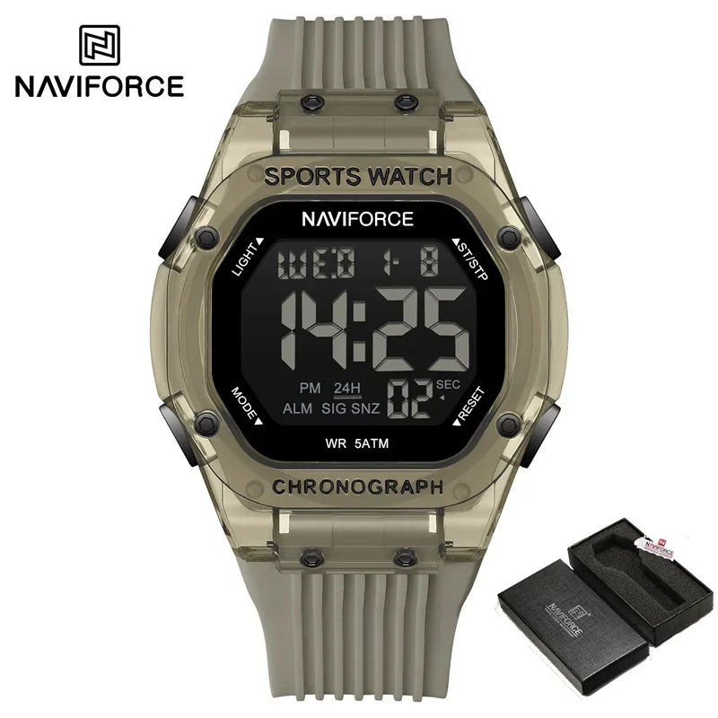 NAVIFORCE NF7113 montre pour hommes mode populaire bracelet en Silicone 5ATM étanche électronique Simple calendrier horloge