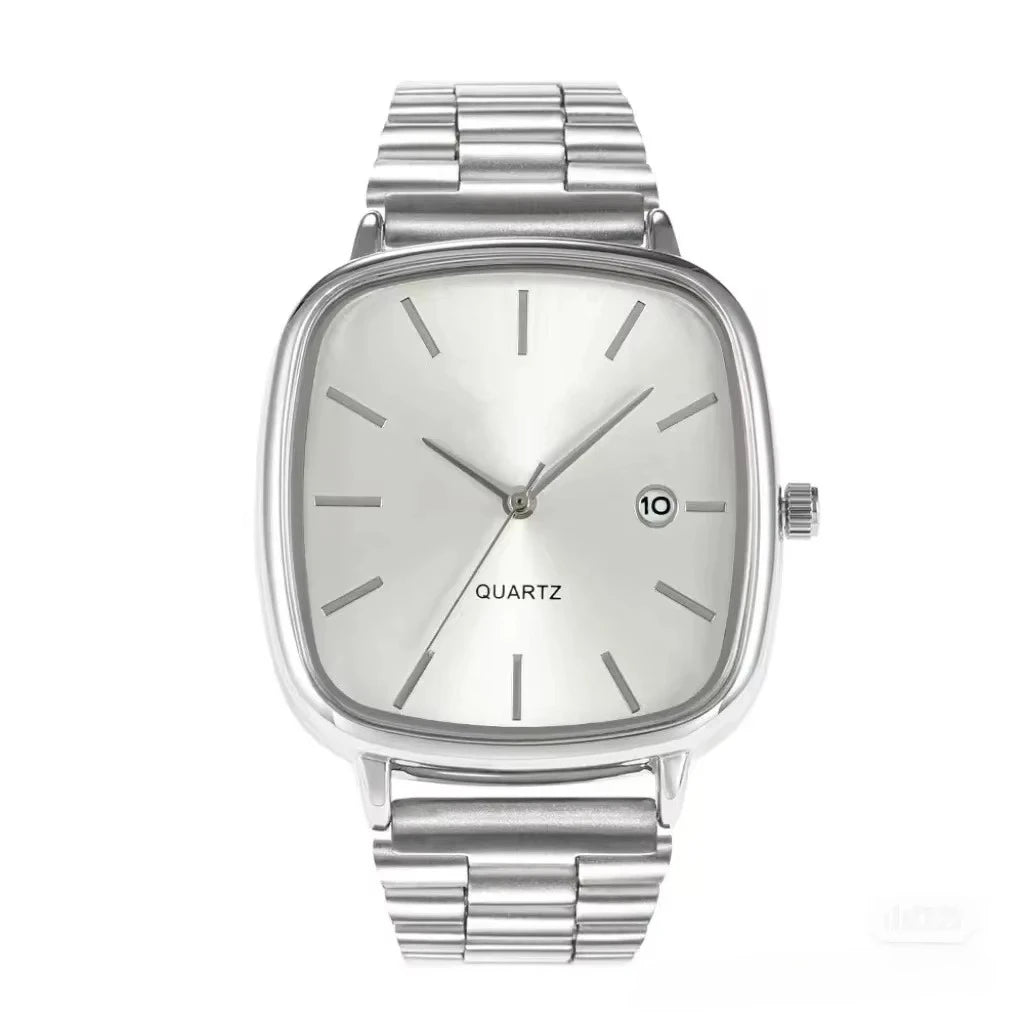 Célèbre marque hommes montre bracelet en acier couleur argent calendrier montres à Quartz de luxe femmes cadeau montre-bracelet livraison directe horloge