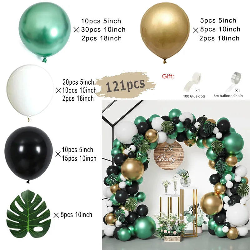 Kit d'arc de guirlande de ballons noirs et dorés, avec ballons en aluminium Starburst, fournitures de décoration pour mariage, anniversaire, fête de famille