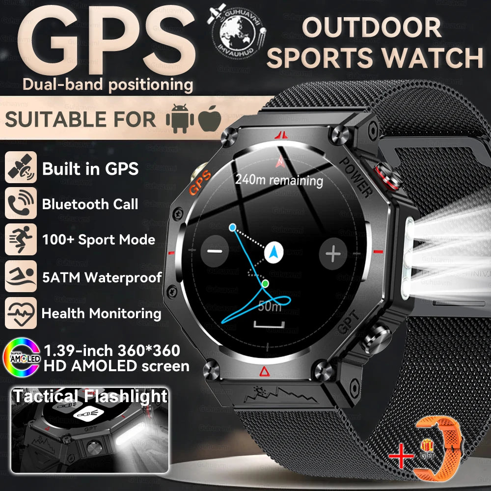 Nouveau t-rex 3 Ultra extérieur GPS montre intelligente 5TM étanche intégré double bande GNSS altimètre sport natation hommes montres intelligentes militaires