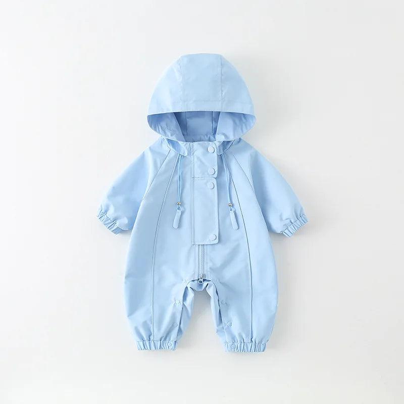 Combinaisons à capuche pour bébés garçons et filles, vestes coupe-vent, barboteuse à manches longues pour nouveau-nés, vêtements d'extérieur d'automne et d'hiver, nouvelle collection