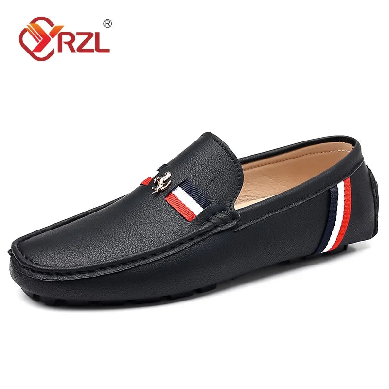 YRZL mocassins blancs hommes mocassins en cuir PU noir pour homme mocassins à enfiler décontractés hommes mocassins confortables chaussures de conduite pour hommes
