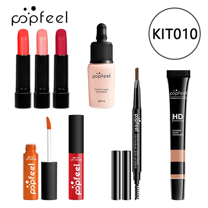 POPFEEL maquillage Kit complet femme maquillage ensemble ombre à paupières fard à paupières Palette brillant à lèvres Mascara Eyeliner pinceaux sac maquillage pour les femmes