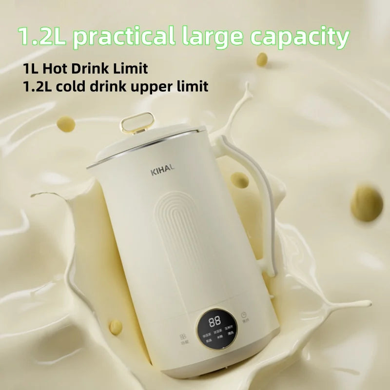 Mélangeurs à grande vitesse 220V, détachables et faciles à nettoyer, silencieux, 1,2 l, Mini machine automatique pour lait de soja, extrait de jus, pâte de riz