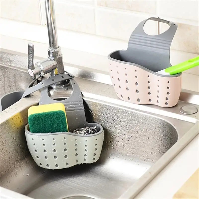 Évier créatif bleu ciel, support de rangement et de Drainage, sac suspendu, robinet de cuisine, panier de rangement et suspendu réglable, 1 pièce