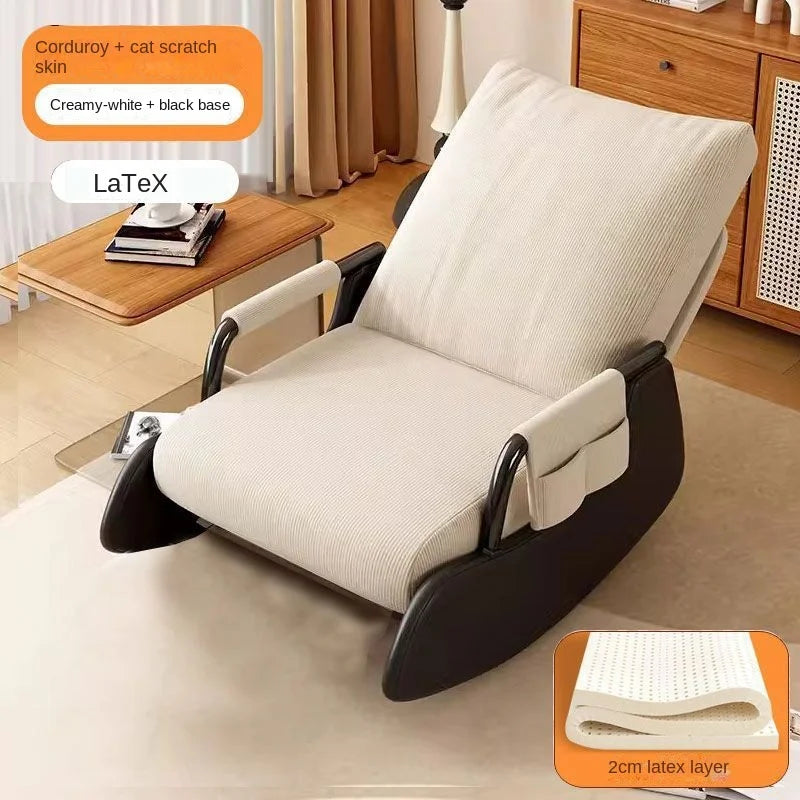Fauteuil à bascule pour la pause déjeuner, fauteuil inclinable paresseux, canapé Tat, balcon, adulte unique, maison, loisirs, paresseux, peut dormir, coussin en latex