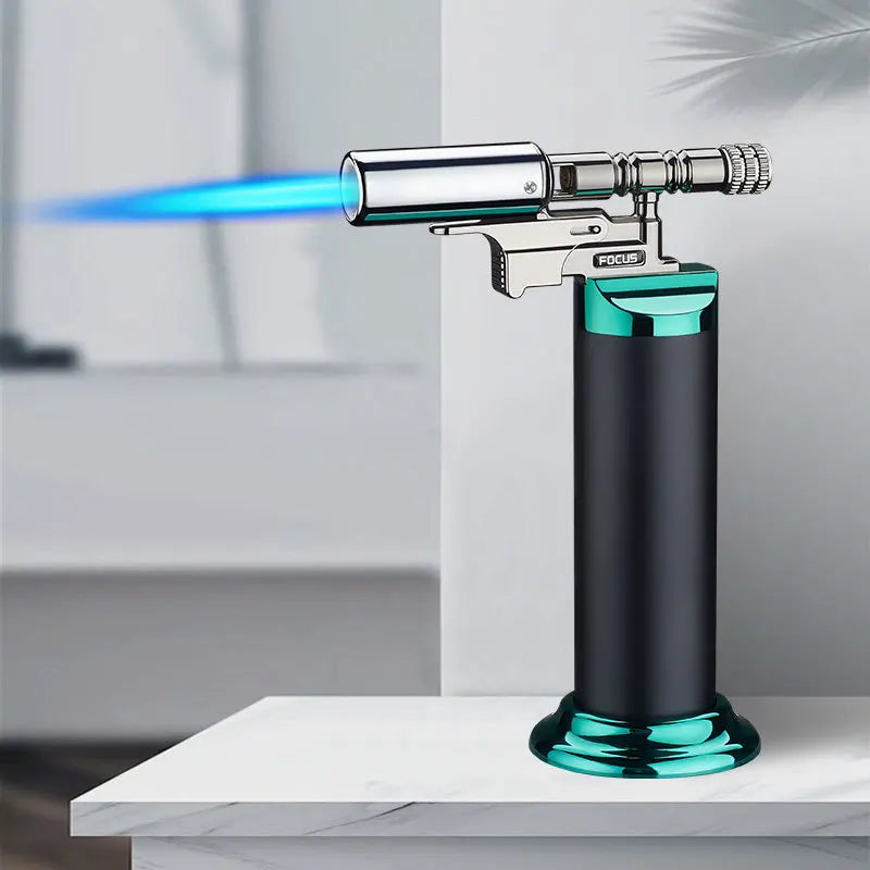 Powerful Windproof Blue Flame Jet Torch Gas Lighter Outdoor Cigar Barbecue Cooking Kitchen Butane Refillable Metal Welding Gun