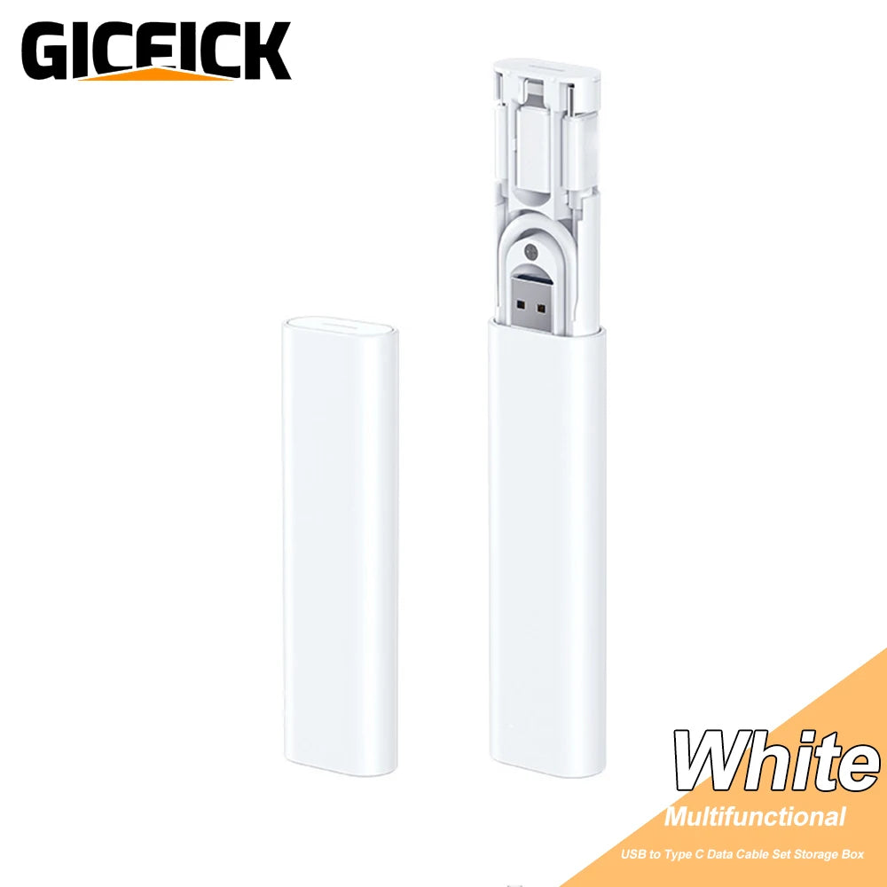 Boîte de rangement pour câble de charge rapide, adaptateur USB, PD 60W, For iPhone 15, 14, 13, Pro, Max, For Samsung S24, Xiaomi