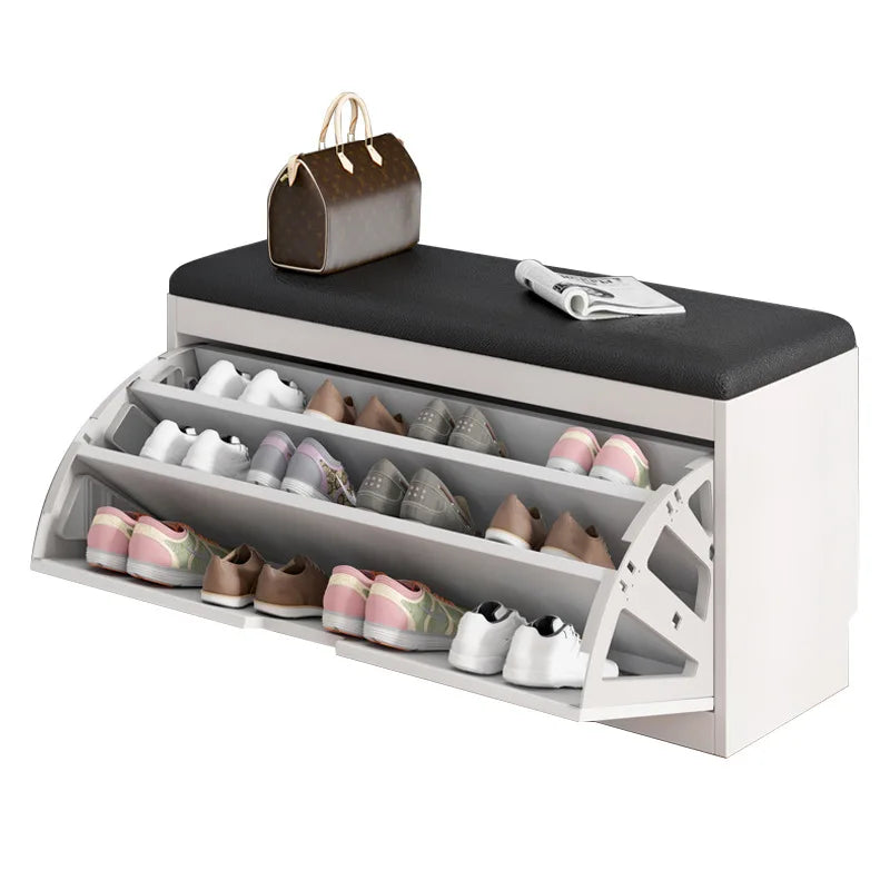 Porche entrée chaussure chaise rembourré salon maison rabat étagère à chaussures banc avec siège armoire à chaussures multicouche