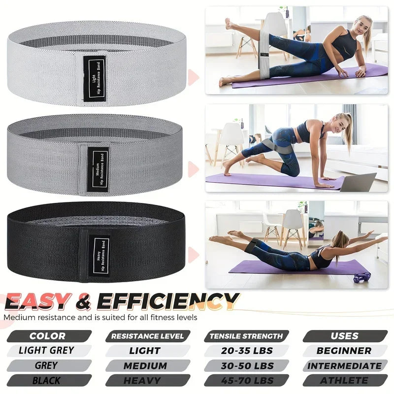 Bandes de résistance en tissu pour butin de hanche, bandes élastiques d'entraînement pour fessiers et cuisses, cercle de Squat, bandes de Fitness extensibles, boucles, équipement de gymnastique et de Yoga