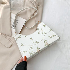 Sac à main en cuir PU souple pour femmes, petit fourre-tout pour filles, sacs sous les bras, sac à main de voyage de plage, dentelle florale, été initié