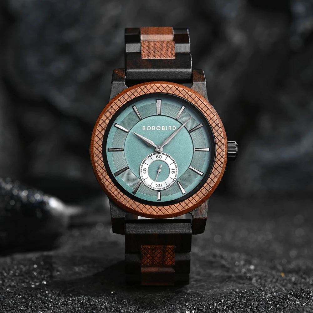 Wood Watch BOBOBIRD Top New Men's Quartz Wristwatch Fashion Business Clock Engraved Watches Custom Logo Great Birthday Gift Box