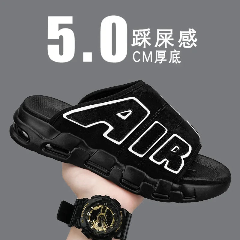 Men's Slippers Air Cushion Design Sandals Summer New PVC Soft Non-slip Men's Sports Slippers for Men Flip Flops Sandalias Hombre