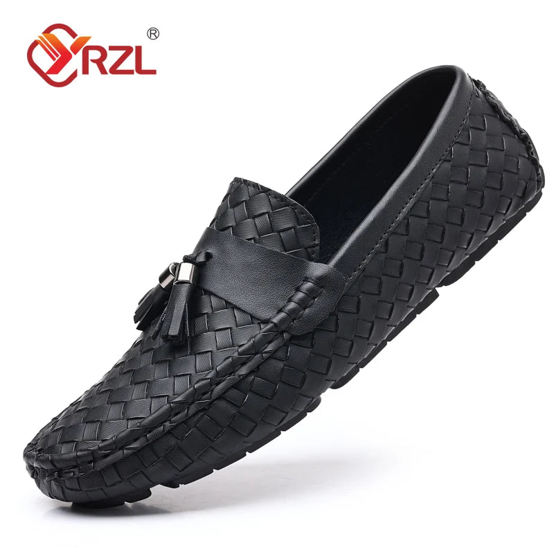 YRZL luxe hommes mocassins noirs mocassins souples sans lacet chaussures homme haute qualité hommes chaussures décontracté confortable chaussures de conduite hommes