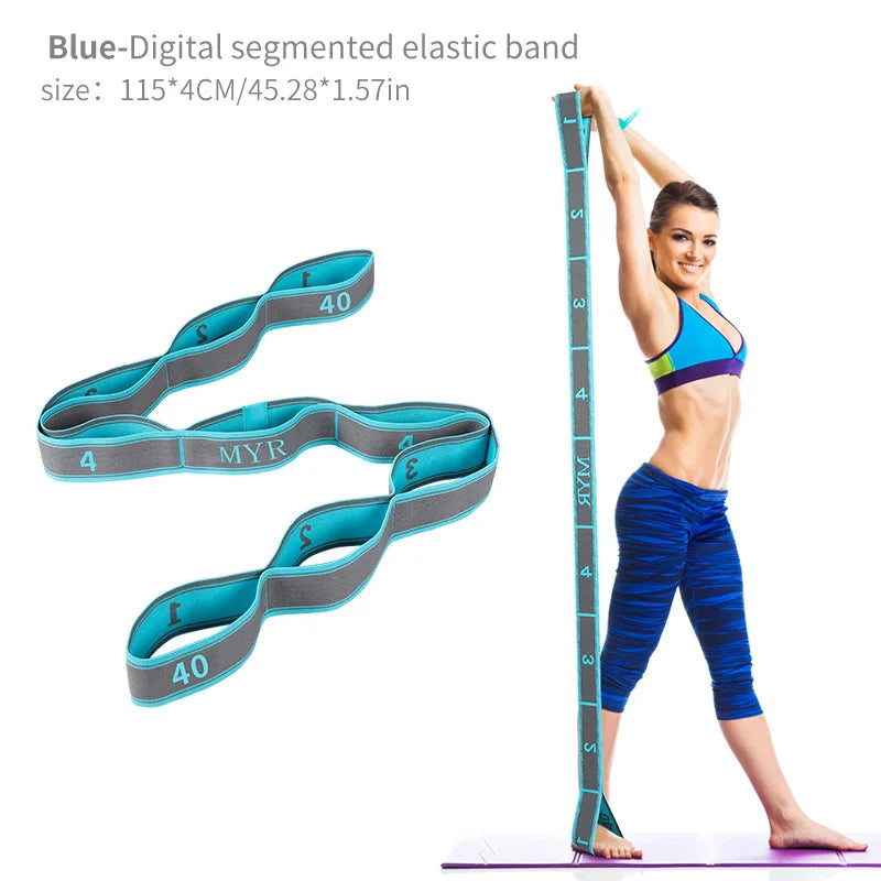 Sangle d'étirement élastique de yoga avec boucles, sangle extensible pour ballet, jambe, corps, bande extensible pour yoga, danse, Pilates, gymnastique
