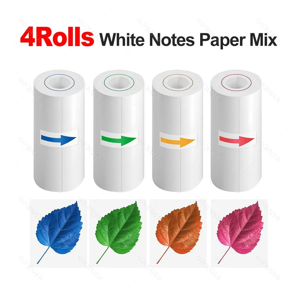 304DPI imprimante thermique de poche Bluetooth Mini imprimante Photo Portable sans fil iOS Android impression et 57mm rouleaux de papier de couleur blanche