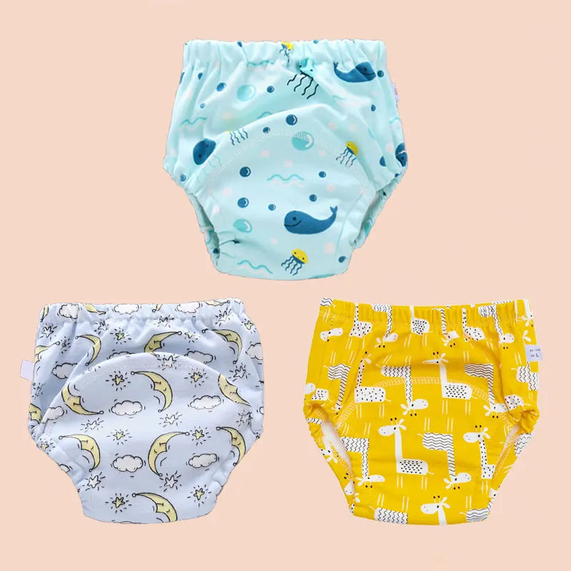 Couches réutilisables pour bébé, culottes, pantalons d'entraînement en pot pour enfants, couches en tissu écologique, toilettes lavables, couches en coton pour tout-petits