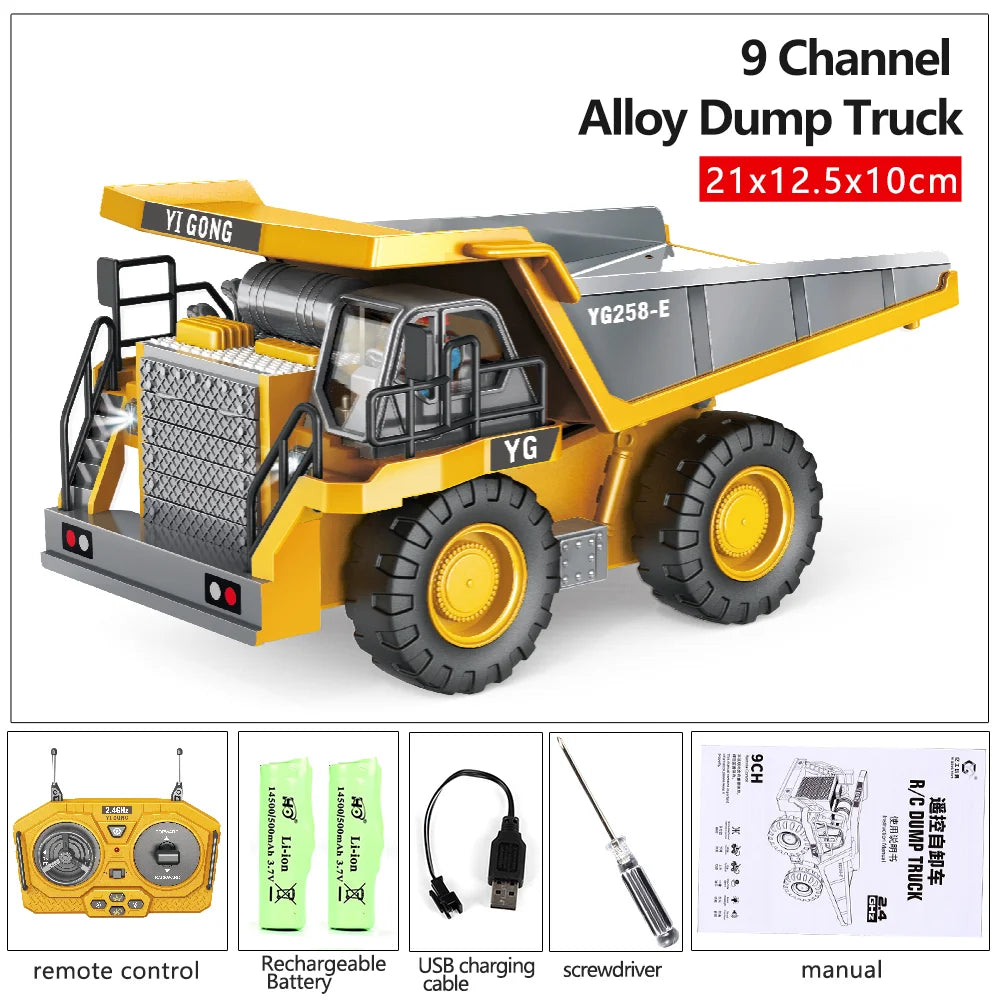 Pelle RC RC CRA pour enfants, jouets avec télécommande, camion à benne radiocommandée, Bulldozer, voiture électrique, jouets, cadeau