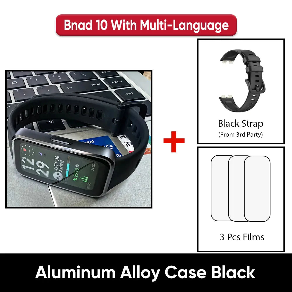 Montre connectée Huawei Band 10, originale, Compatible avec IOS et Android, suivi du sommeil, moniteur de santé, autonomie de 14 jours,