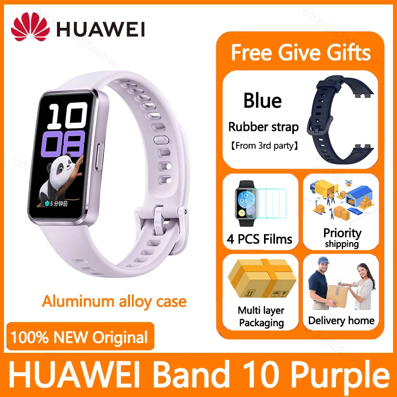 Montre connectée Huawei Band 10, originale, Compatible avec IOS et Android, suivi du sommeil, moniteur de santé, autonomie de 14 jours, nouvelle collection 2025